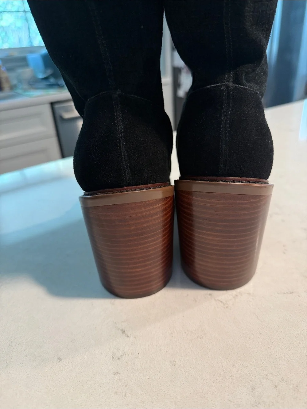 Kelsi Dagger Brooklyn Fletcher Black Suede Knee-High Boots - Size 9